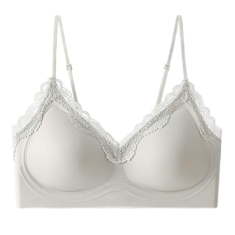 

Comfortable Lace Push-Up Seamless Bra: Wireless, Breathable, Anti-Sagging, Beautiful Back Design for Women. Mini Vest