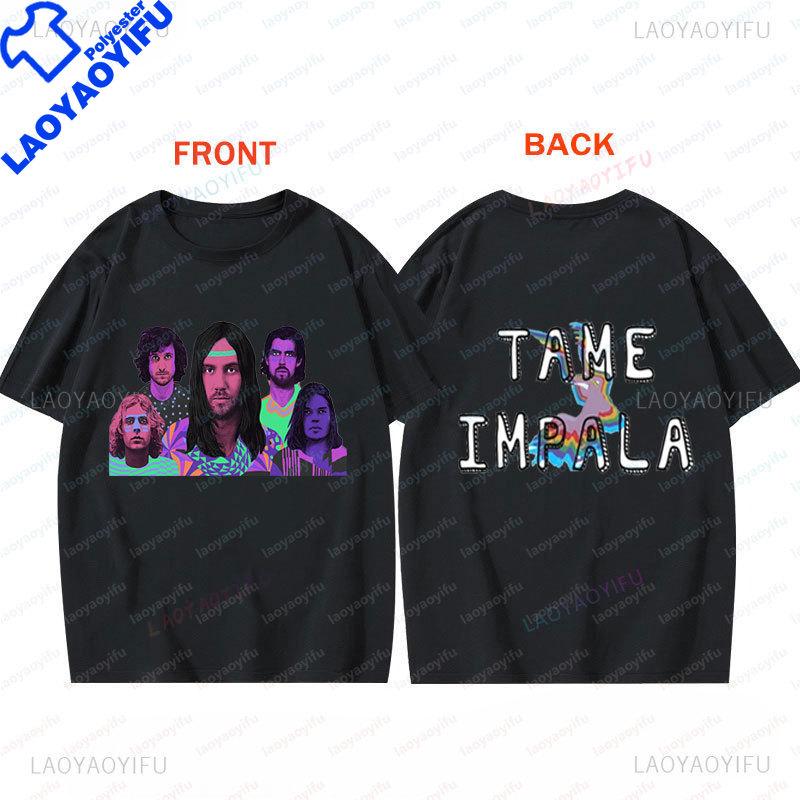 

Винтажная стираная футболка с принтом узора Tame Impala, унисекс, психоделическая, поп-рок группа, модная унисекс, винтажная футболка S