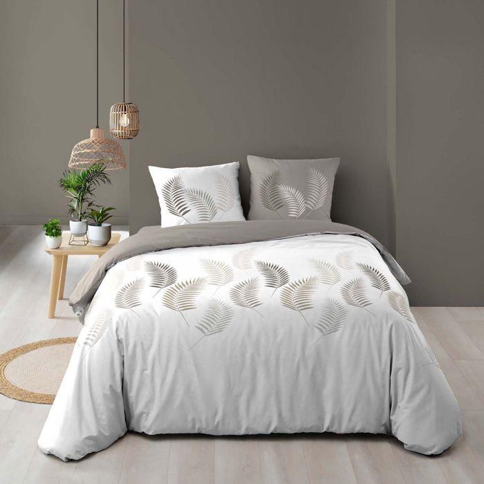 Housse de couette 200 x 200 cm + 2 taies – coton 57 fils – imprimé goyave