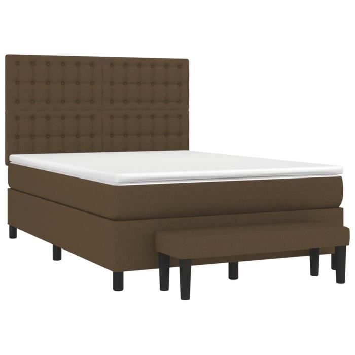 3136920 vidaXL Divan Bed with Mattress Dark Brown 140x200 Cm