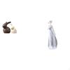 Porcelain Bunny And Nordic Girl Figurine Set Ceramic Lady Statue Easter Decor for TV Stand