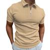 New Spring and Summer Polo Shirt Zip Stripe Men's Polo Shirt T-shirt