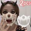 2025 New Halloween Mask Half-face Mask Cos Dragon God Fierce Tiger Night Fork Tengu Man Wolf Mask Performance Skull Masks