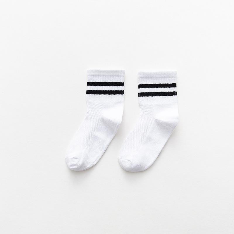 Children's Socks Spring Summer Thin Mesh Socks Solid Colour Boys Short Socks Girls White Student Mid-calf Socks Baby Socks