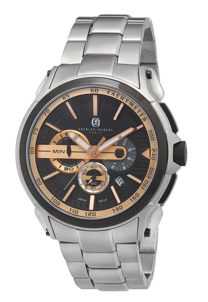 Charles Hubert, Paris Chronograph Date 4009-W Men's Silver Watch