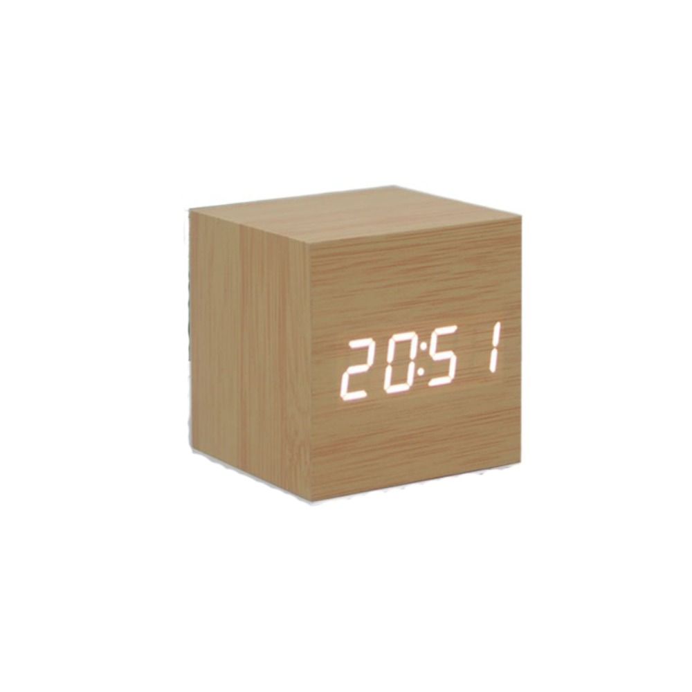 Retro Glow Clock Wood Desk Clock Decoration Supplies Digital LED Alarm Clock Home