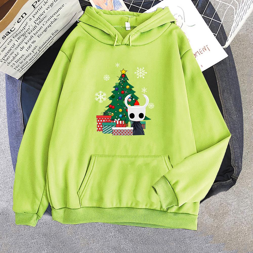 Hollow Knight Christmas Tree Graphic Clothes Autumn/winter Fleece O-neck Pullovers Comfortable Casual Sweatshirt Anime Hoodies