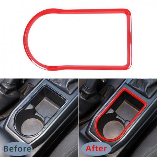ABS Red Rear Water Cup Holder Cover Trim For Toyota Tacoma 2016-