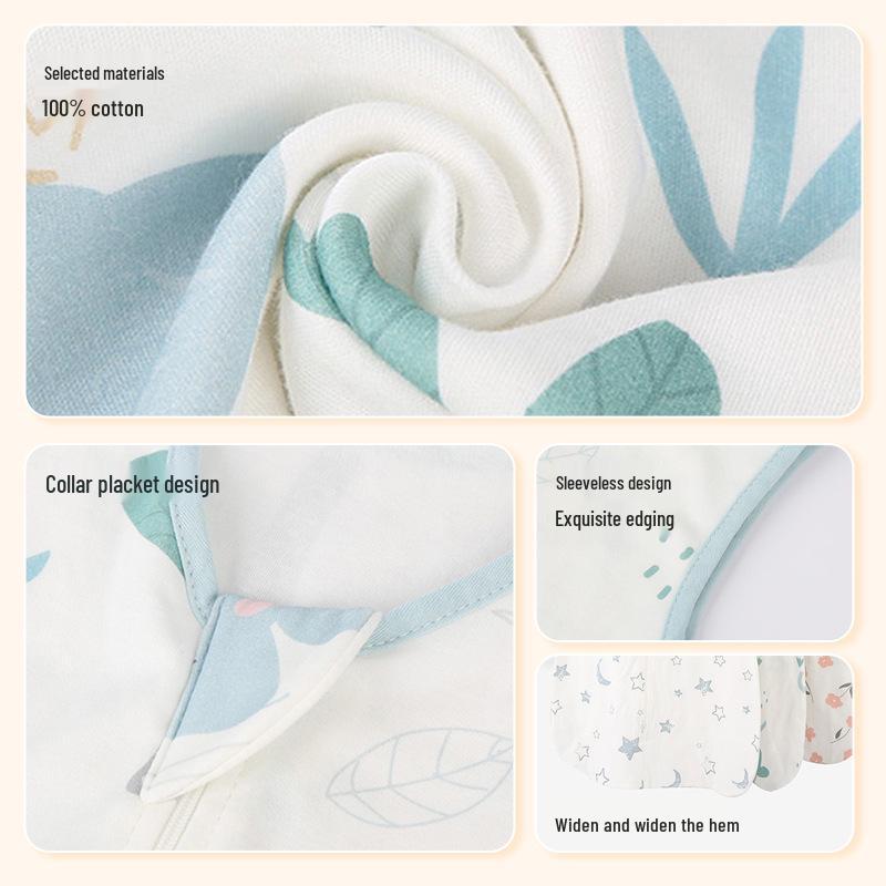 Summer Gauze Baby Sleeping Bag - Newborn Anti-Kick Sleeveless Quilt Vest for Air-Conditioning
