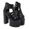 Fashion 14CM Women Sandals High Heels Summer Fashion Ankle Buckle Strap Female Gladiator Sandals Platform Shoes Block Heels