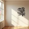 Wrought Iron Metal Wall Art, Elegant Floral Decor for Home Garden Indoor Outdoor, Black Rose Hanging Ornament, Housewarming Gift