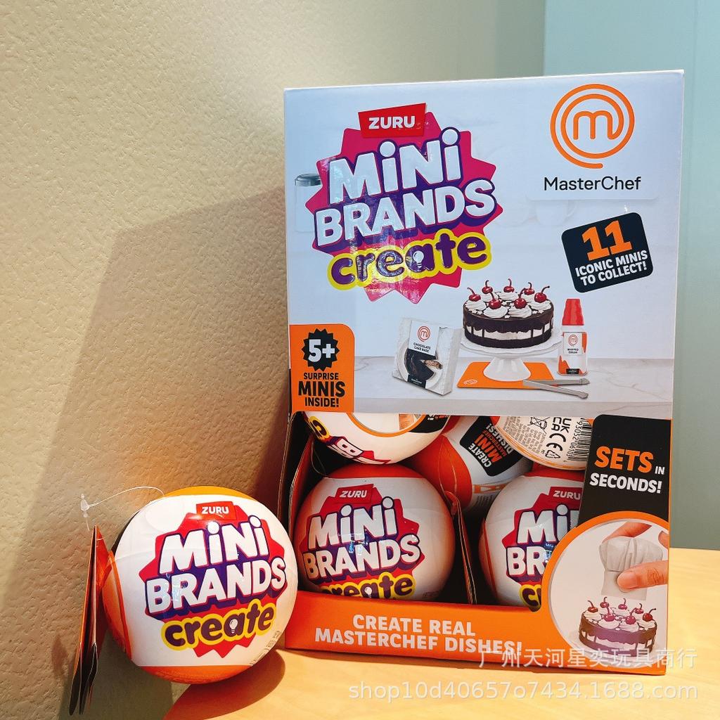 Zuru Mini Brands Create Masterchef Miniature Surprise Blind Ball 11 Iconic Cooking Themed Collectible Minis Toy Gifts