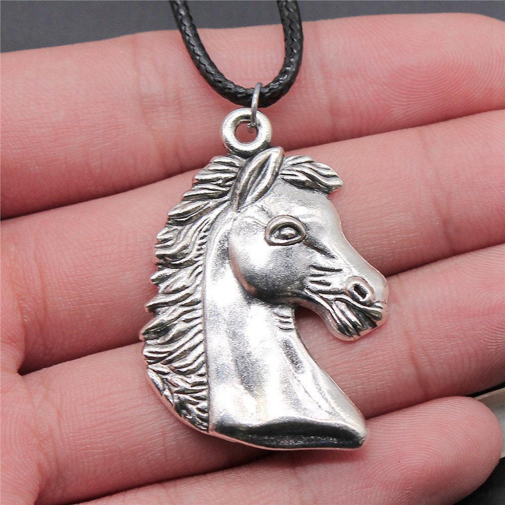 45cm Necklace Leather Chain Big Elephant And Horse Wedding Jewelry Findings QN027