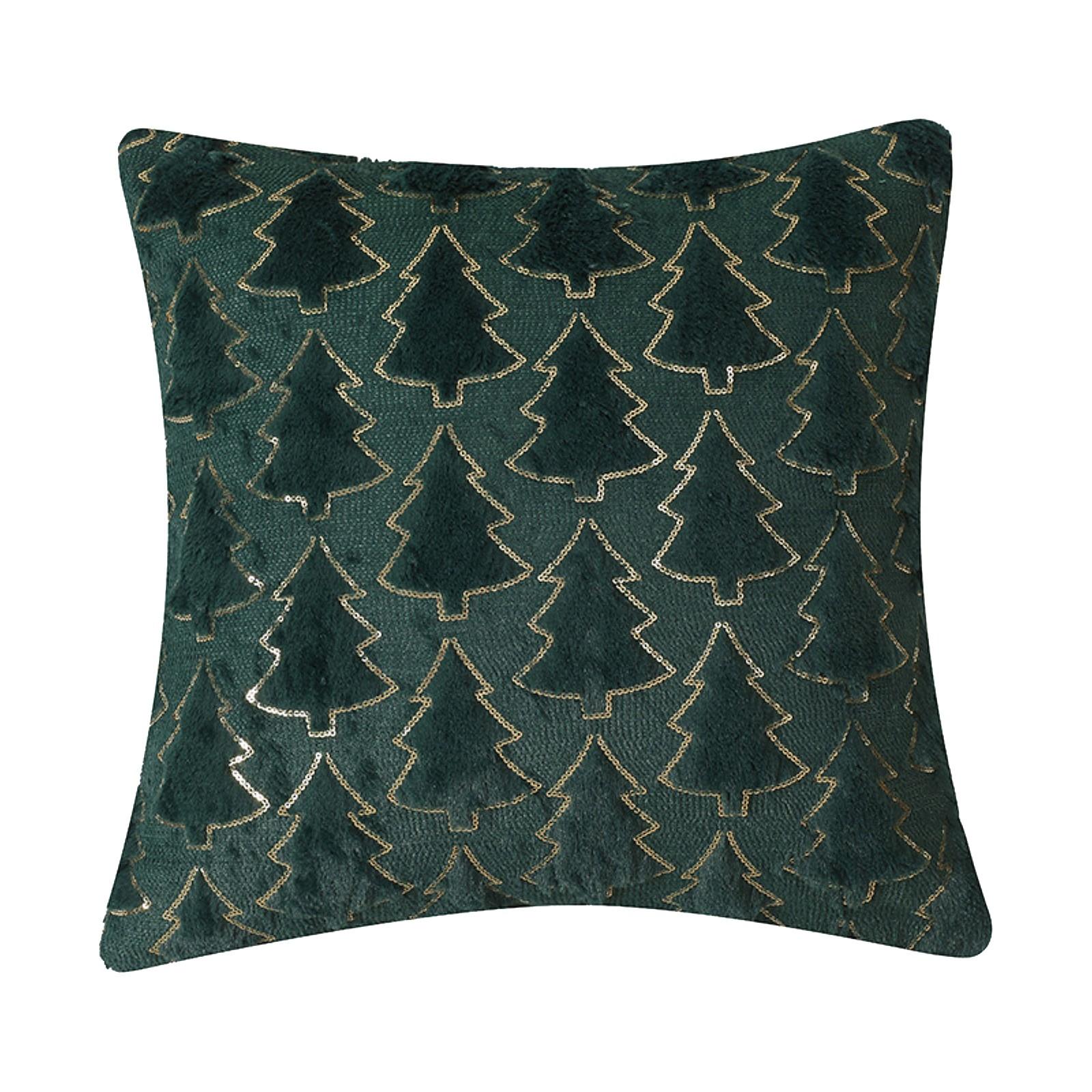 Christmas Pillow Cover Christmas Tree Plush Pillow Cover Pillow One Size зелёный 773₽
