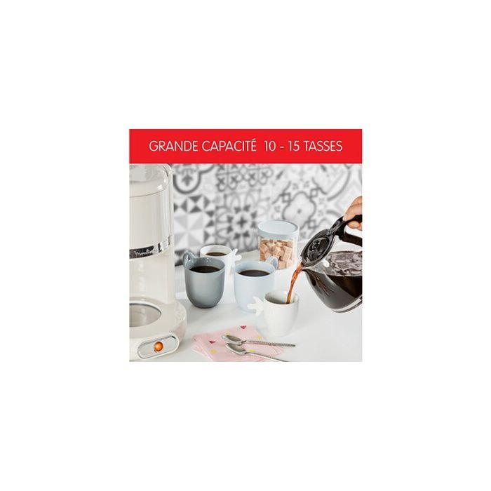 Cafetière Filtre - MOULINEX - FG381A10 - Ivoire - 1.25L - 15 Tasses