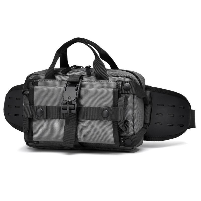 New Men s Sports Waist Bag Trendy Brand Waterproof Mobile Phone Crossbody Outdoor Tactical Chest Single Shoulder Men 23x7x14 серый