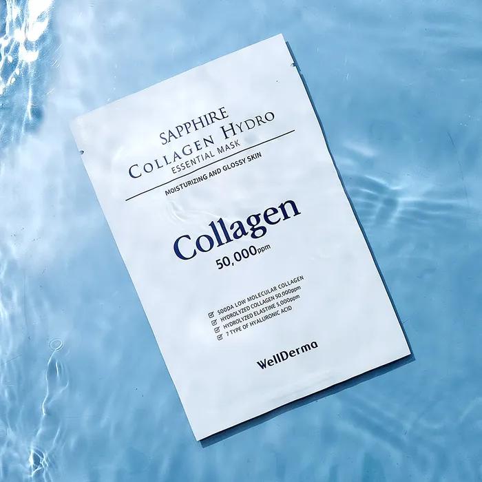 Moisture Collagen Pack_Wellderma Sapphire Collagen Hydro Essential Mask Pack 10 sheets
