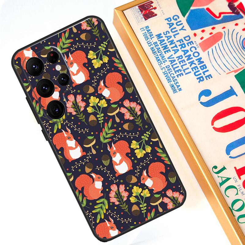 Cartoon Squirrel Case For Samsung Galaxy S23 Ultra S24 S22 S8 S9 S10 Plus Note 10 20 Ultra S20 S21 FE Cover