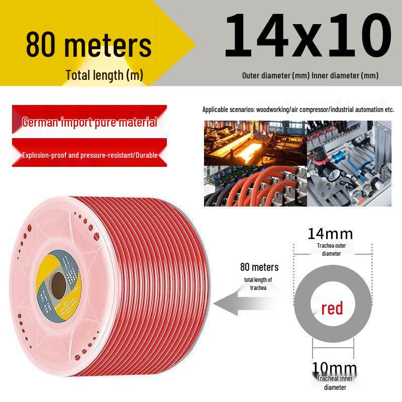 Transparent High-Pressure Explosion-Proof PU Air Hose for Air Compressors (Sizes: 6/8/10/12/14/16mm)