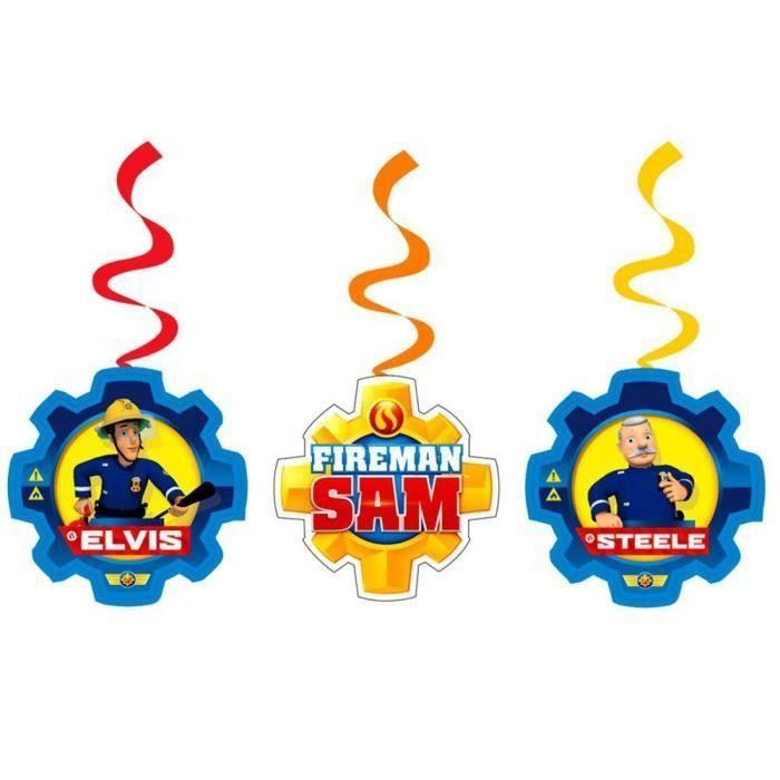 Suspensions - SAM LE POMPIER - 6 Spirales Multicolores - Décoration De Fête - Pour Enfants - Intérieur