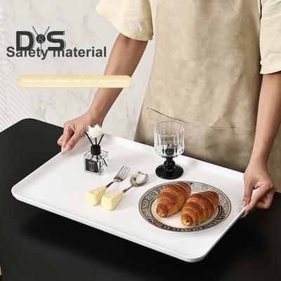 Serviertablett, rechteckige Gemüse- und Obsttabletts für Snacks, Desserts, Kekse und Käse, Kunststoffplatten, große BPA-freie Lebensmitteltabletts, Partyzubehör