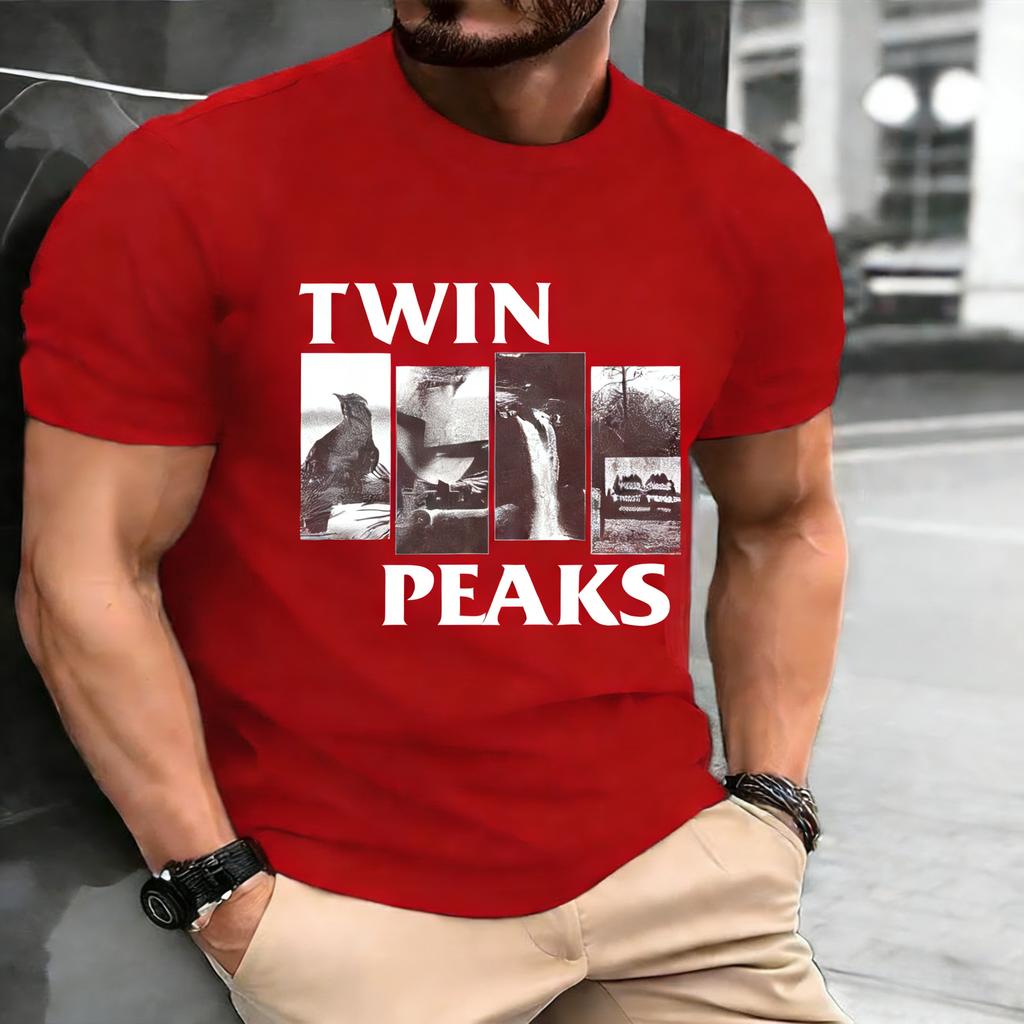 Remake Twin Peaks Basic Charcoal T Shirt Retro Style Classic Tee S4XL Graphic Short Sleeve Shirt Unisex Men Women Summer Tops
