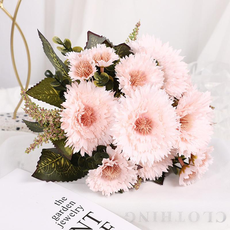 Einzelne Sonnenblume, Simulationsblume, Kunstblume, Ornament, künstliche Blumendekoration, Sonnenblume, Gänseblümchen, Bündel, Seide, Plastikblume