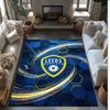 Leeds United Football Print Crystal Velvet Rug, Comfortable Water Absorbent Non Slip Indoor Floor Carpet