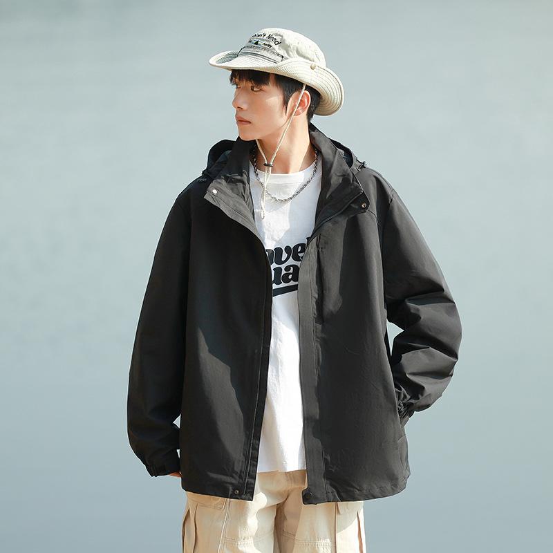 Men's Autumn/Winter Outdoor Mountain Series Casual Hooded Windbreaker Jacket