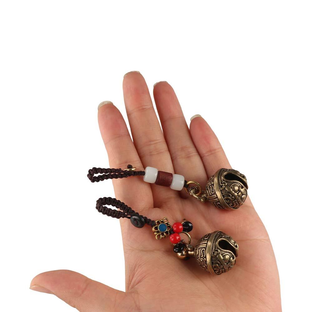 Brass Mantra Bell Keyring Vintage Handmade Rope Car Keychain Brass Bell Car Keychain  Women
