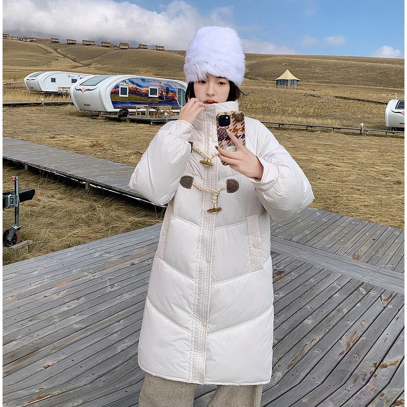 Nou Costum Pâine de Toamnă/Iarnă pentru Femei, Gros, Mediu-lung, cu Guler Înalt, Dulce și Călduros