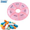 1Pcs Round Weekly Pill Organizer 7 Days Travel Mini Compact Medicine Holder Pill Dispenser