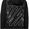 OFF WHITE Felpa con Cappuccio Diag Slim Contorno Onda OMBB097F22FLE0151001