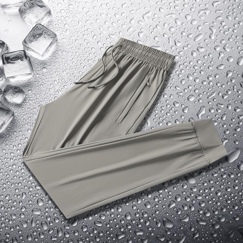 Ice Silk Slacks Men's Summer Pants Thin Loose Casual Quick Drying Pants High Elastic Breathable Sports Pants
