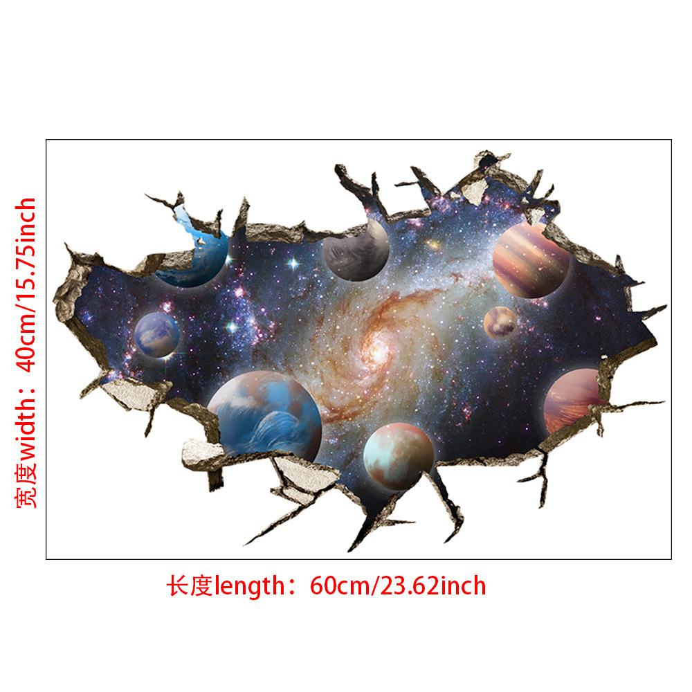 3D Self-adhesive Tearable Wall Starry Sky Universe Planet World Ceiling Living Room Decorative Wall Sticker