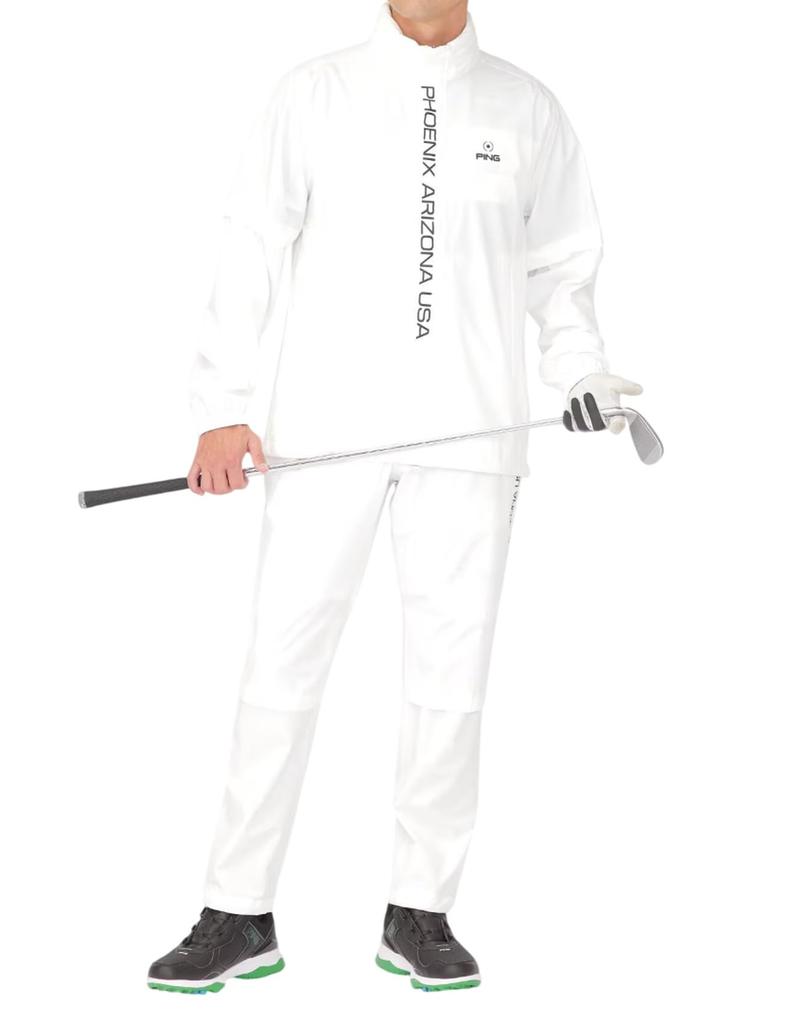 A continuing standard waterproof and breathable rainwear set Golf rain gear M [Ping Apparel] item, men's (2-way, windproof) / / 621-3988201 030_White