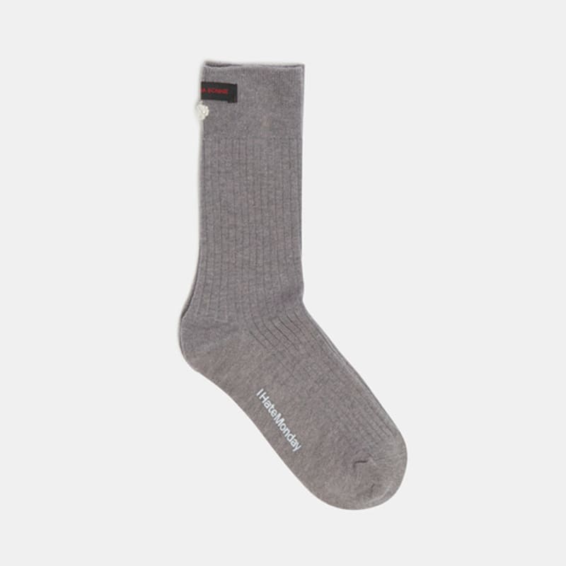 SUECOMMA BONNIE [IHM]Label socks(grey)_DSLAA25501GRY