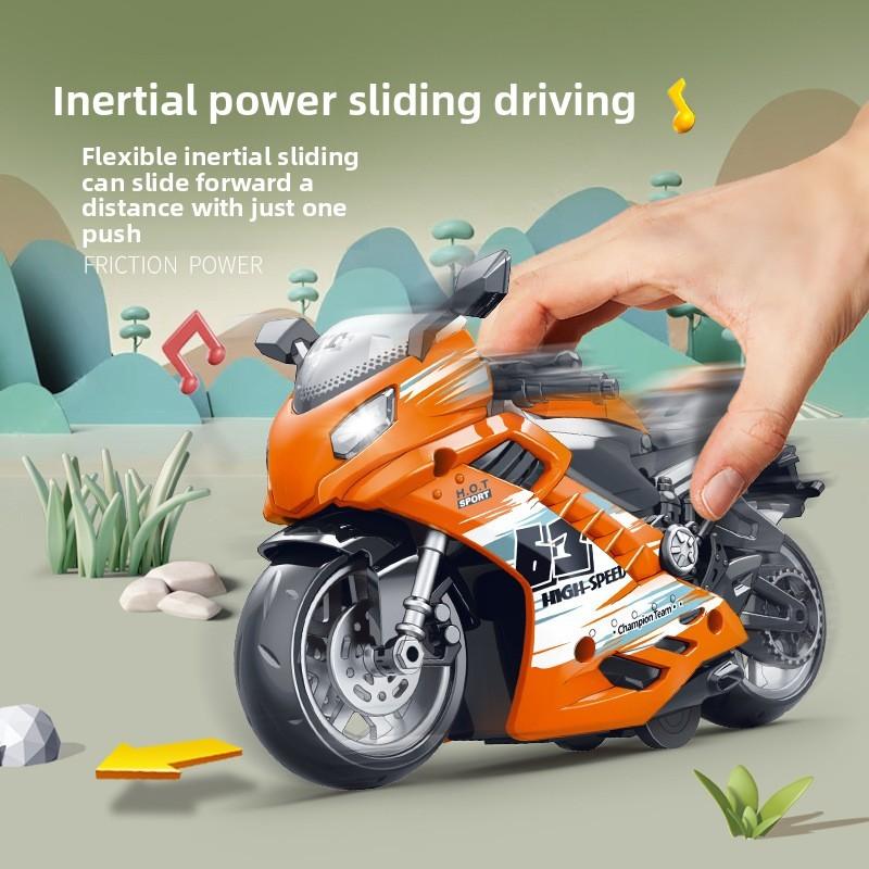 Childrens Inertia Motorbike Toy With Sound Light Effects For Kids Age 3 And Up