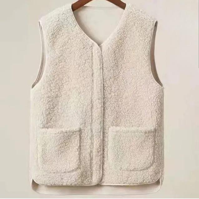 Granular Fleece Vest Vest Women's Fur One-piece Outer Wear Autumn and Winter Western Style Fashion Vest Outer Wear