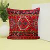 1Pc Red Persian Kilim Cushion Cover, Oriental Bohemian Rug Print Throw Pillow Case For Home Sofa Bedroom Decor
