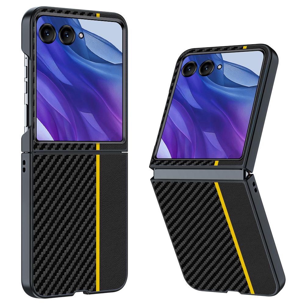 For Motorola Razr 60 Ultra 5G Case Carbon Fiber Texture Ultra Slim Hard PC Phone Cover