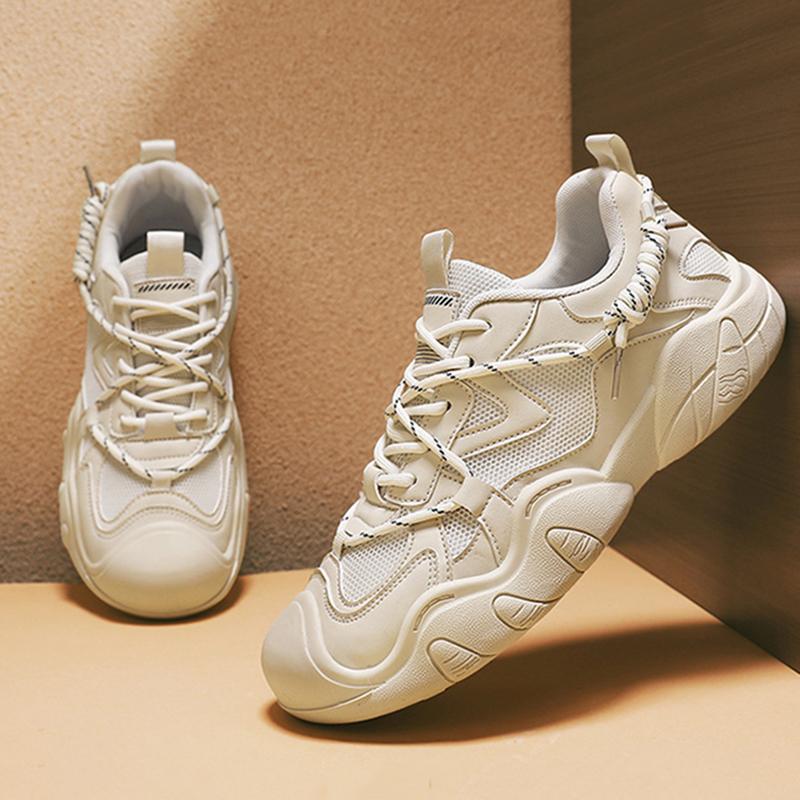 New Man Breathable Casual Thick-soled Sports Shoes Popular Mesh Summer Trendy Non-slip Hiking Shoes Running Non-slip Sneakers