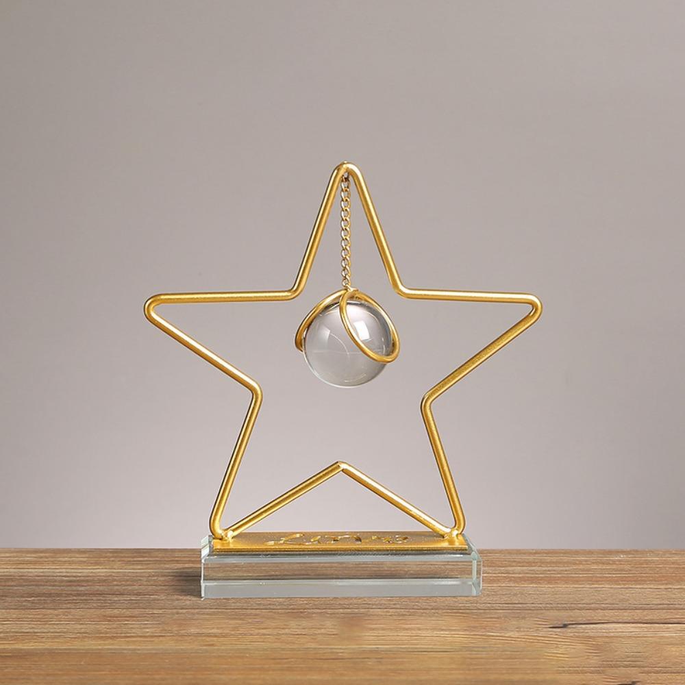 Light Luxury With Bracket Crystal Ball Ornaments Geometric Abstract Crystal Ball Sculpture Desktop Decor Stand Living Room