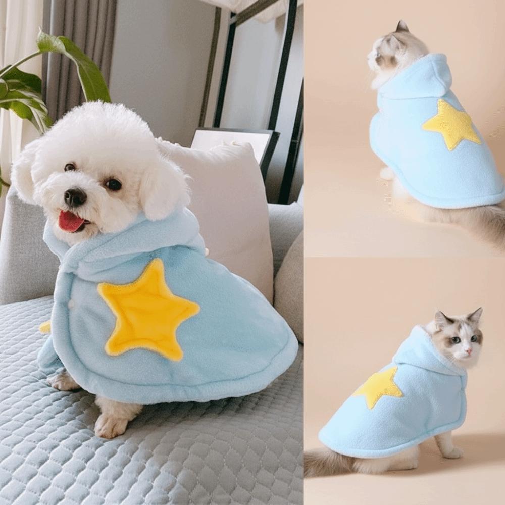 Cute Warm Dog Hooded Sleeprobe Thickened Soft Pet Star Cloak Cloak-Style Comfortable Puppy Nightgown Sleeping