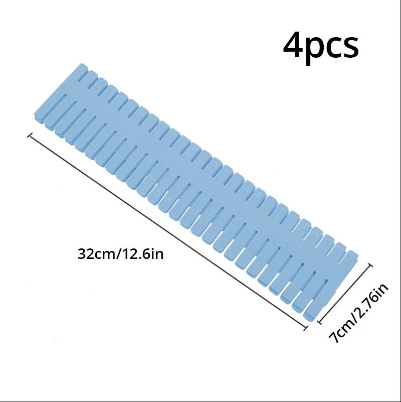 4pcs Household Adjustable Drawer Divider Storage Cabinet Underwear Socks Free Separation Plastic Board Drawer Organizer