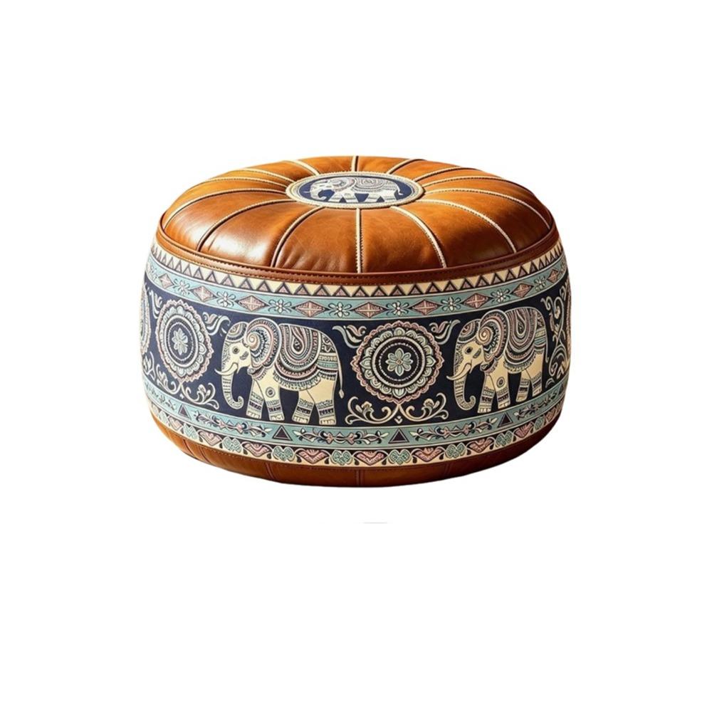 PU-Leder Boho-Stil Sitzkissenbezug Füllbares Design Aufbewahrung Beinbank Schlafzimmer