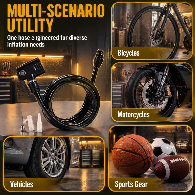 Universal Bicycle Air Pump Extension Tube Pump Bicycle Hose Air Pump Connector Bike Air Pump Tire Inflator Nozzles Accessories