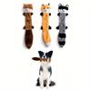 Hollypet 1pc Pet Plush Squeaky Toy, Raccoon & Squirrel Shaped Chew Toy, Durable Dog/Cat Teething And Biting Toy For Self-Play And Training