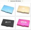 Available Aluminum Business Card Holder, Large Capacity, Portable & Unisex, Ideal for Exhibitions, Gifts, with Customizable Logo Options.