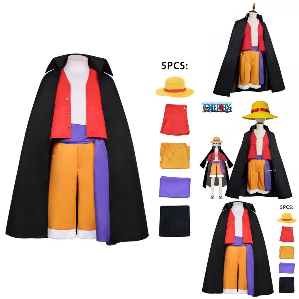 One Piece Wano Country Cosplay Men's Set With Luffy's Top And Pants